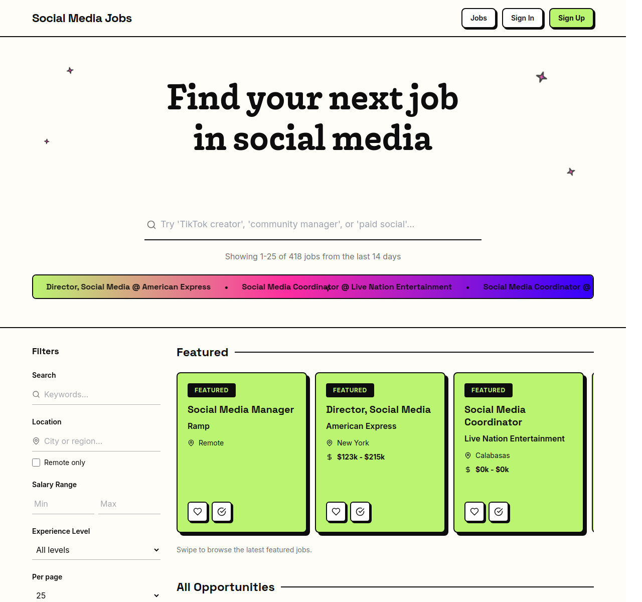 Jobs in Social screenshot